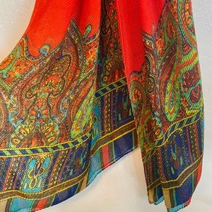 Multicolored Paisley Patterned Scarf/Wrap